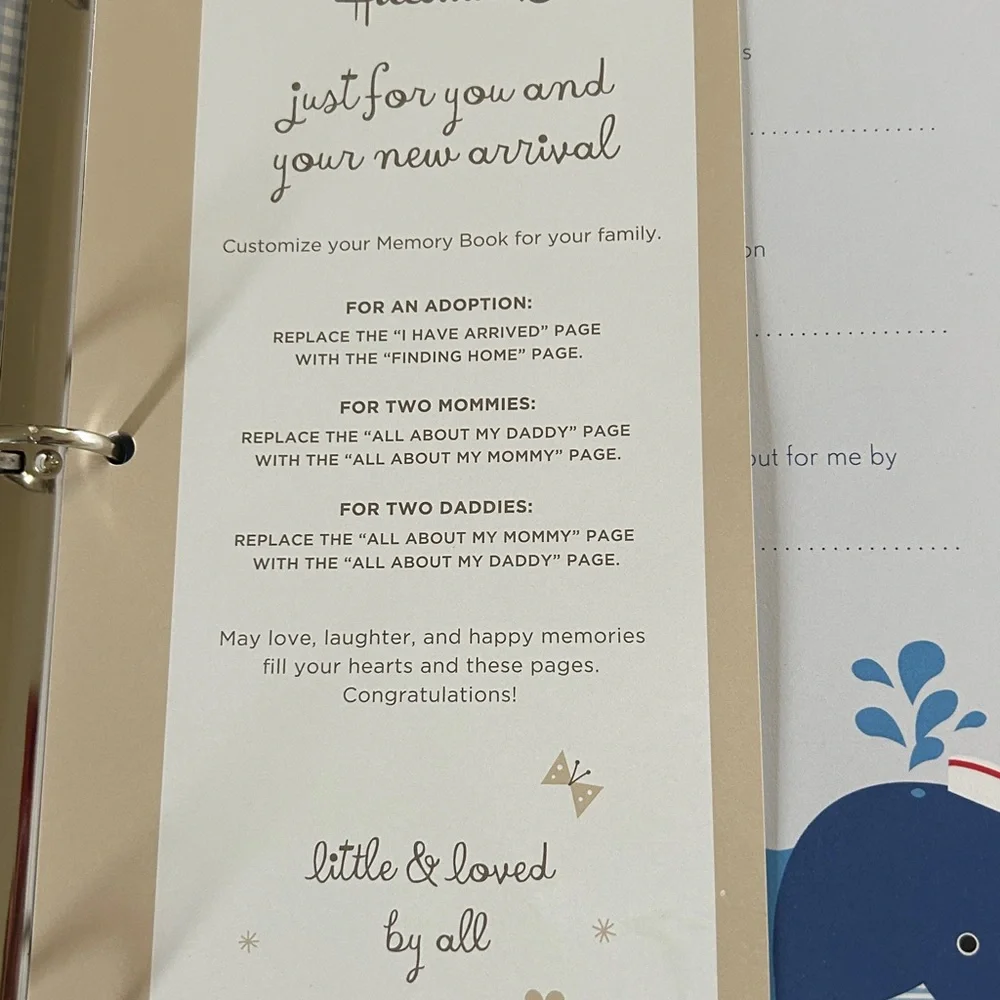 New Hallmark Baby Five-Year Memory‎ Book - Blue Plaid Customizable Nautical